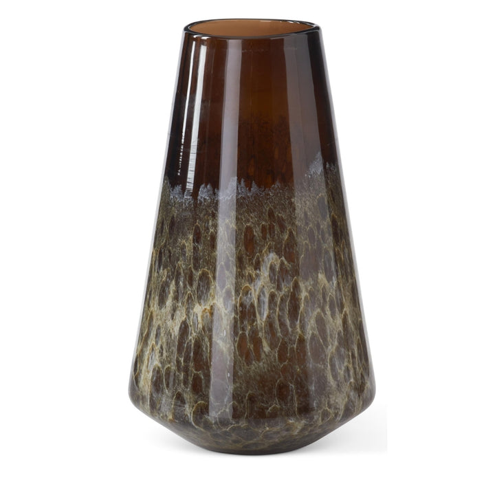 Brown &amp; Cream Handcrafted Blown Glass Vases