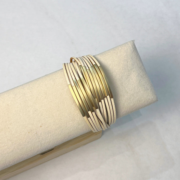 Multi Strand Magnetic Leather and Metal Bracelets