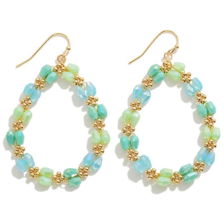 Faceted Beaded And Metal Earrings