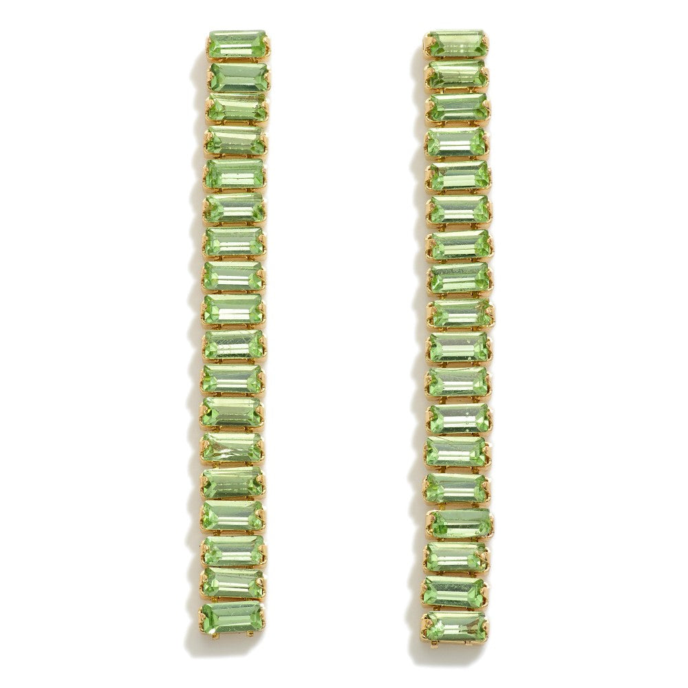 Linked Glass Crystal Tassel Drop Earrings