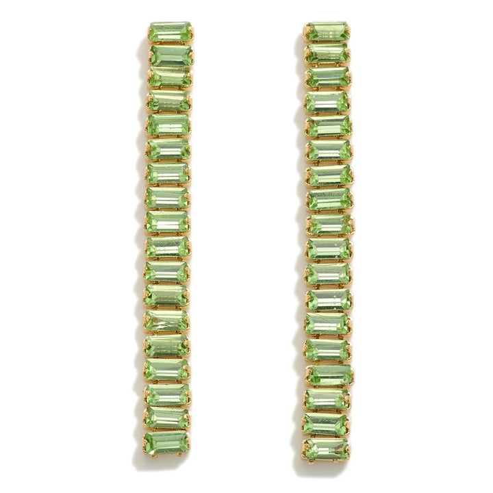 Linked Glass Crystal Tassel Drop Earrings