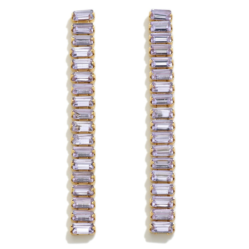 Linked Glass Crystal Tassel Drop Earrings