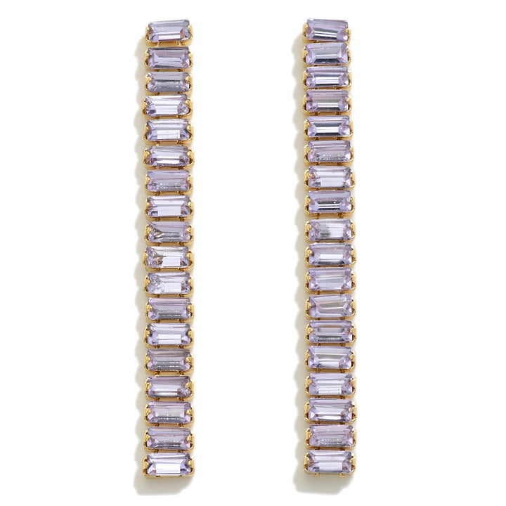 Linked Glass Crystal Tassel Drop Earrings