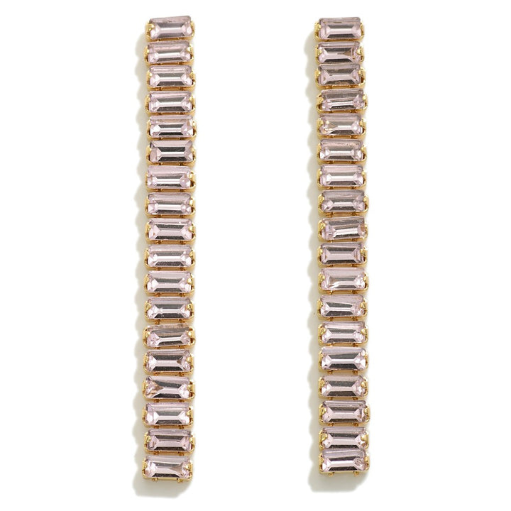 Linked Glass Crystal Tassel Drop Earrings
