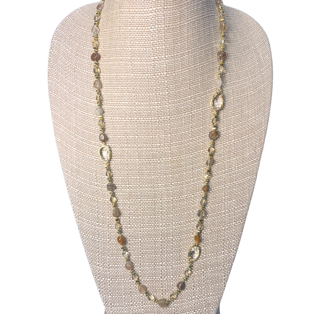 Natural Agate Stone and Glass Bead Necklaces
