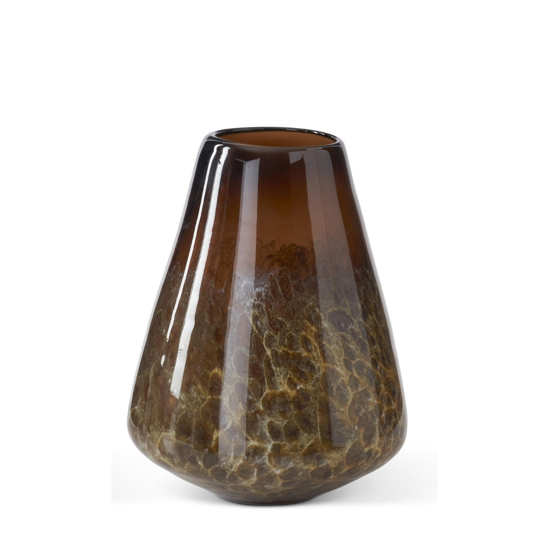 Brown &amp; Cream Handcrafted Blown Glass Vases