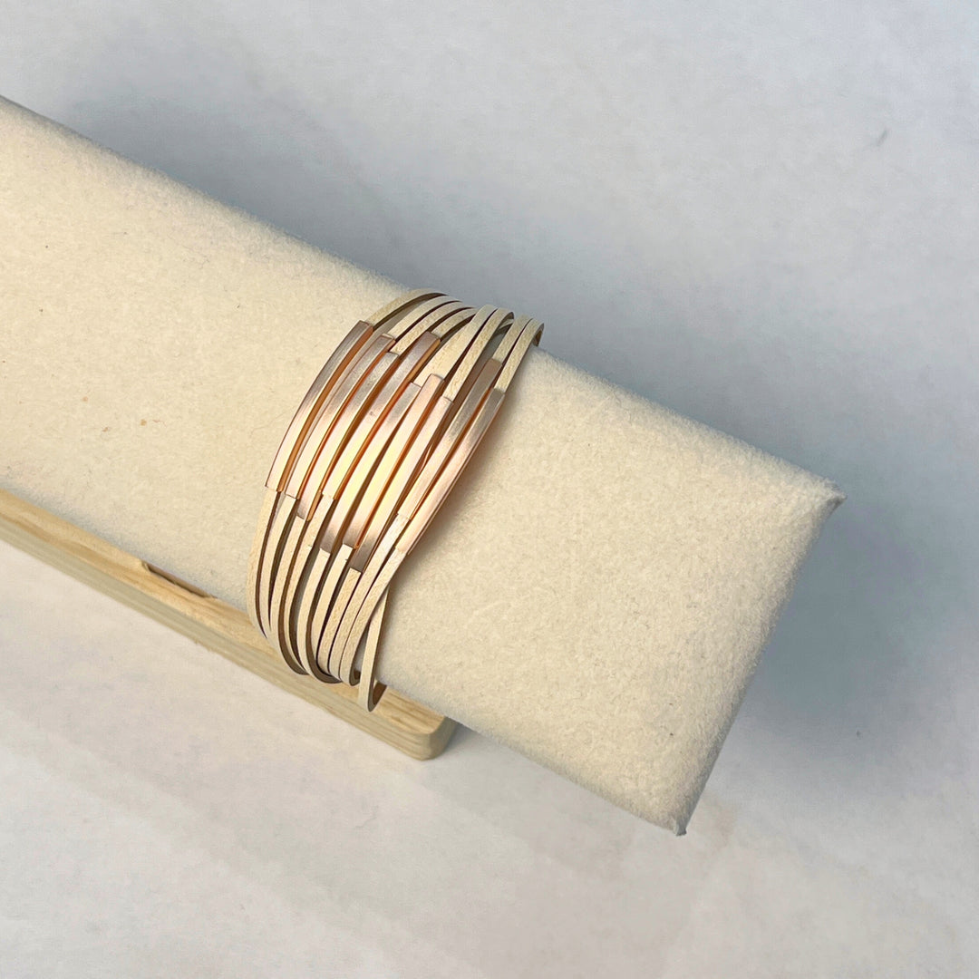 Multi Strand Magnetic Leather and Metal Bracelets