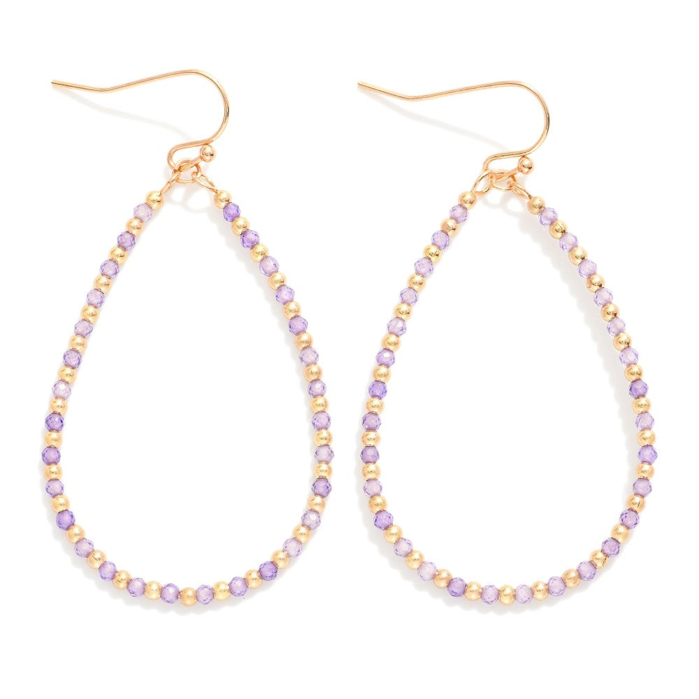 Faceted Beaded Teardrop Earrings