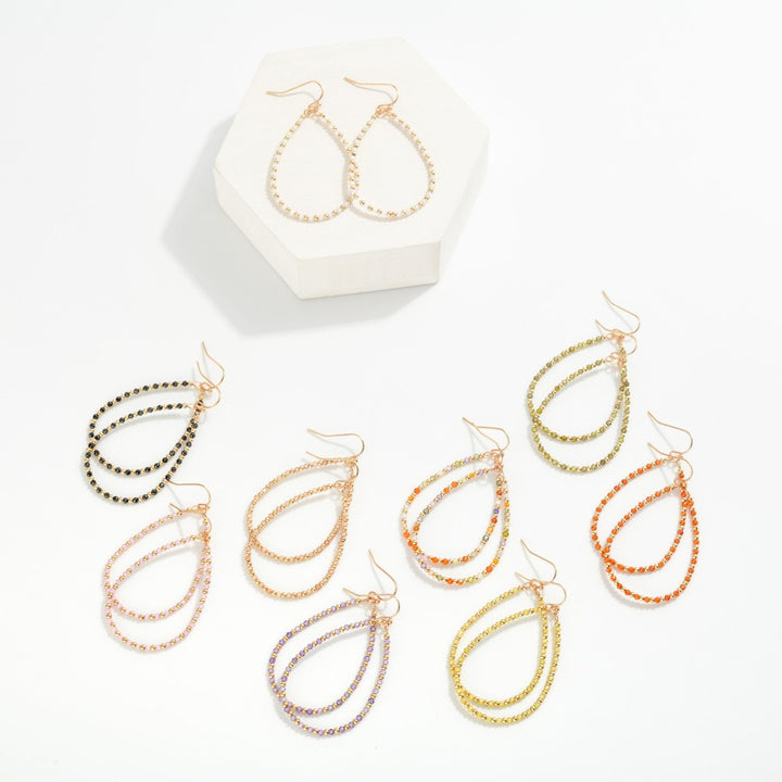 Faceted Beaded Teardrop Earrings