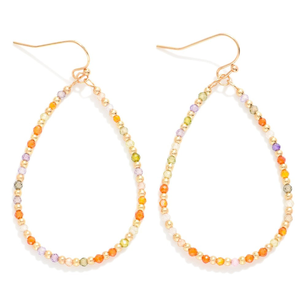 Faceted Beaded Teardrop Earrings