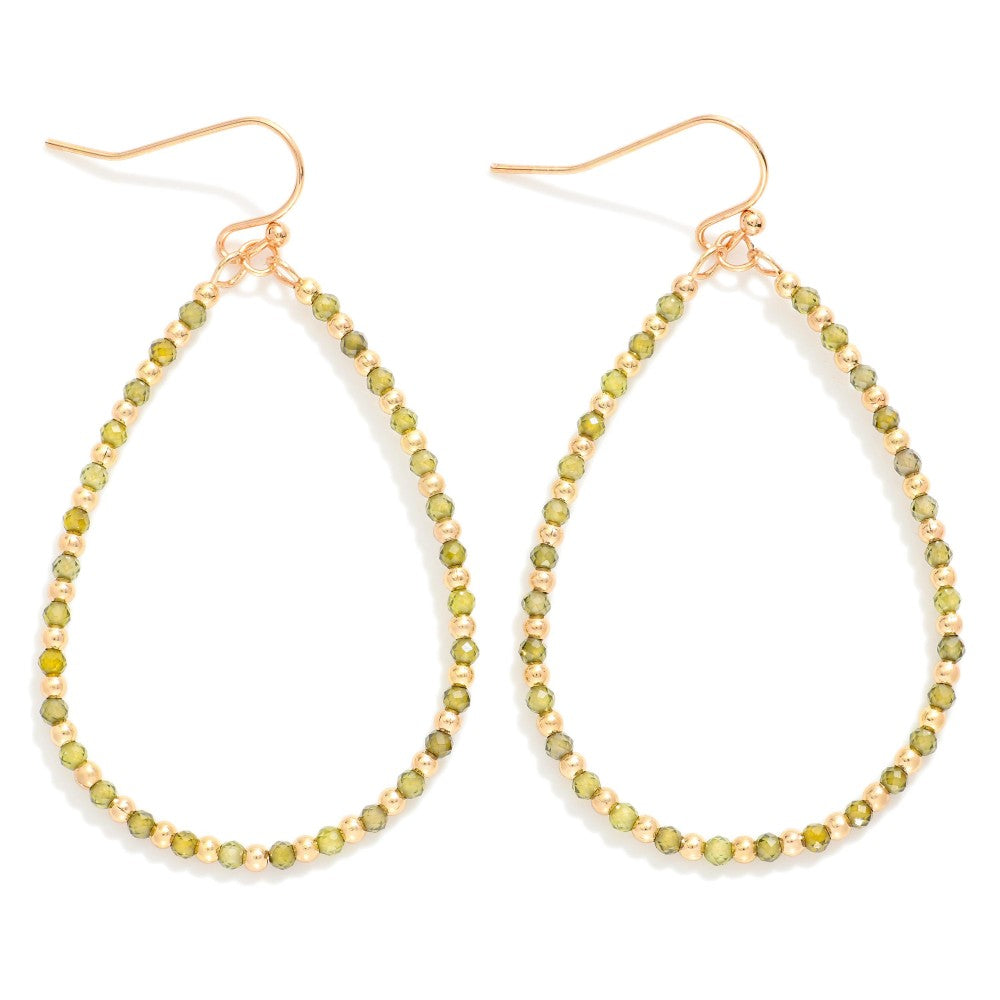 Faceted Beaded Teardrop Earrings