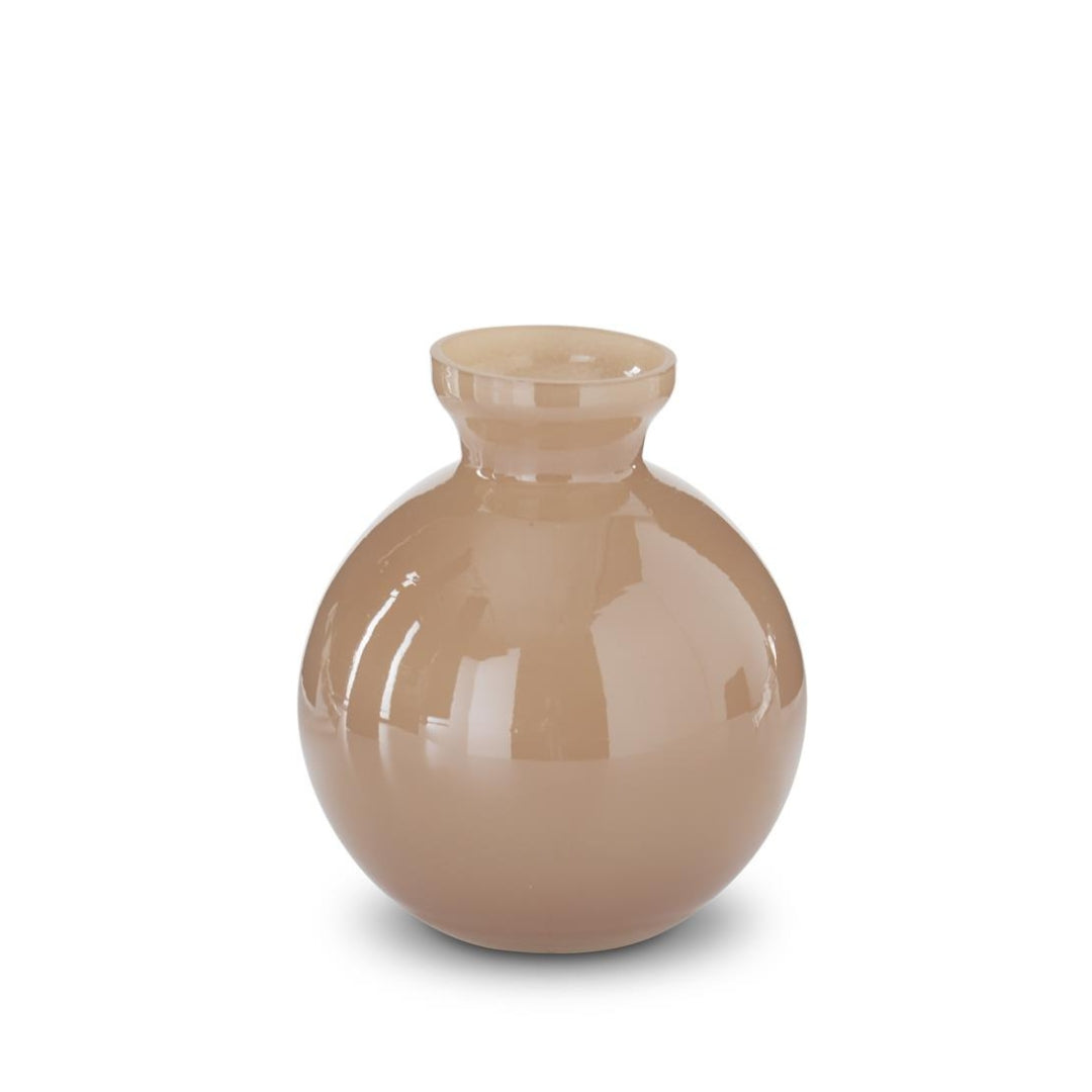 Hand Sprayed Small Beige Glass Vases