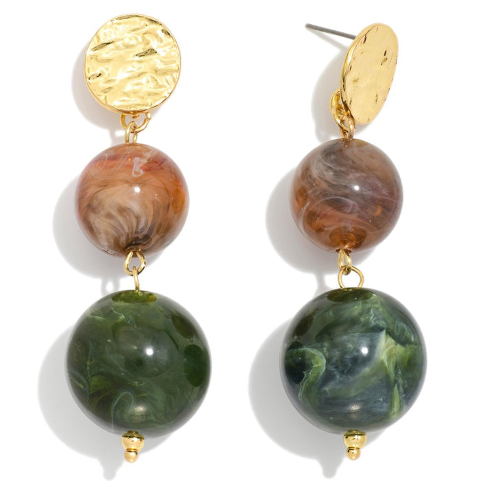 Linked Marbled Acetate Balls Featuring Textured Metal Post