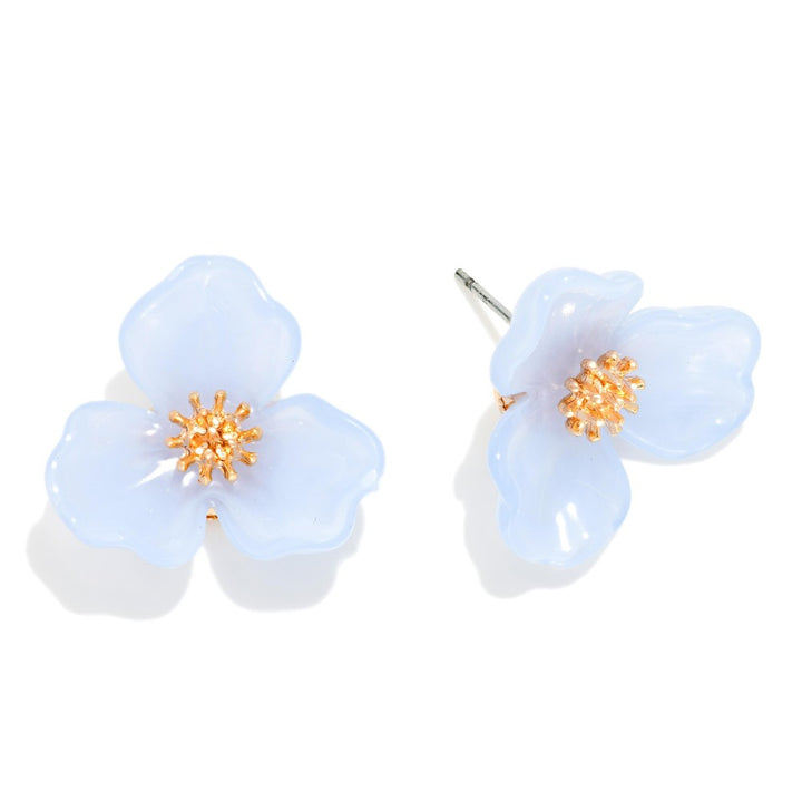 Acetate Flower Stud Earrings