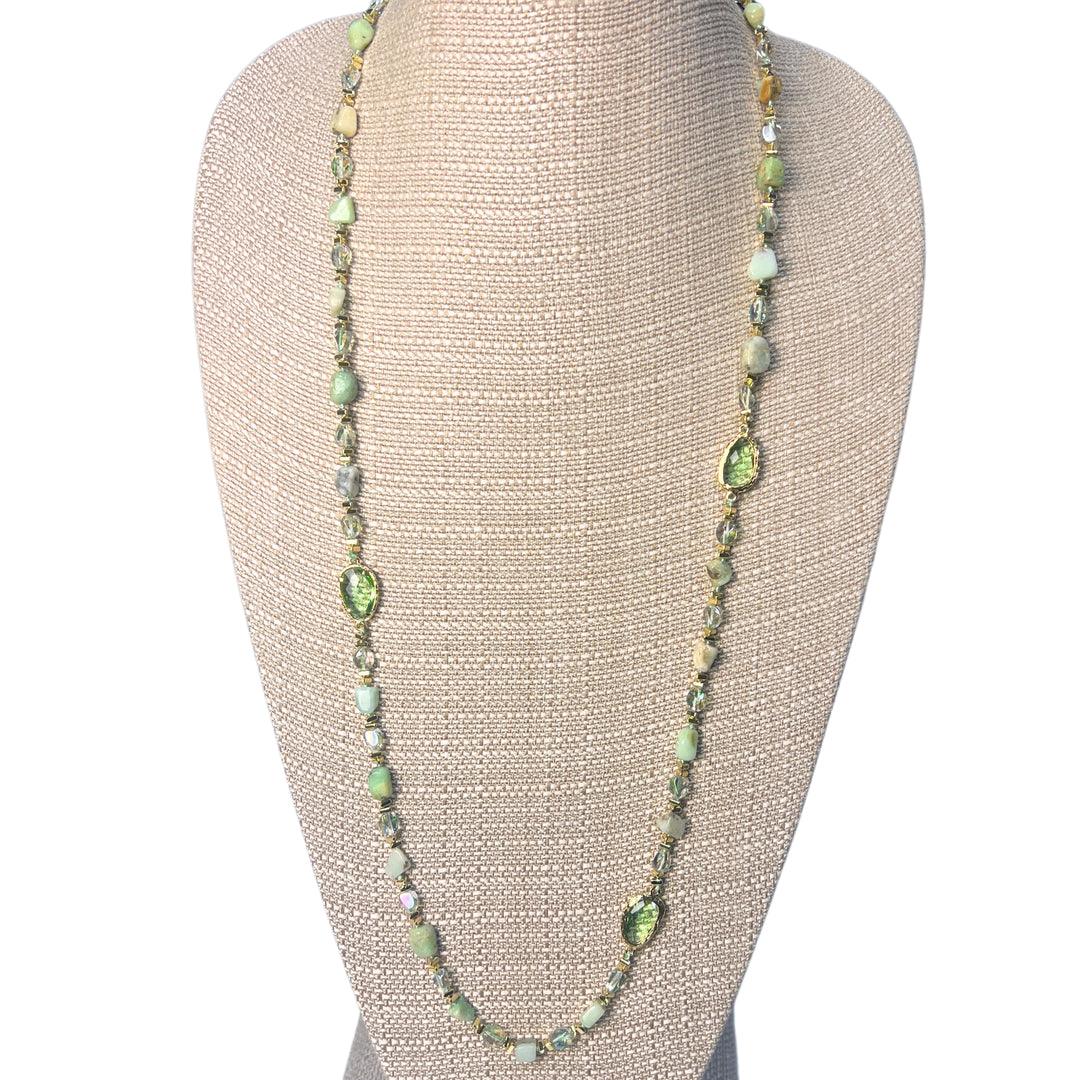 Natural Agate Stone and Glass Bead Necklaces