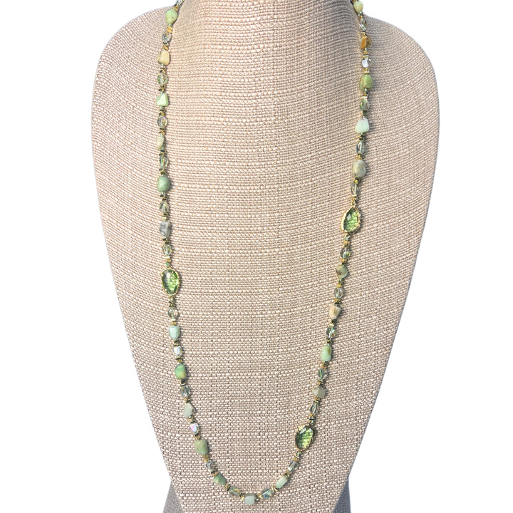 Natural Agate Stone and Glass Bead Necklaces