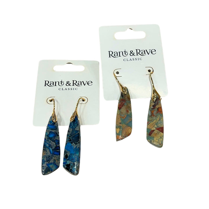 Imperial Jasper Long Triagnle Earrings