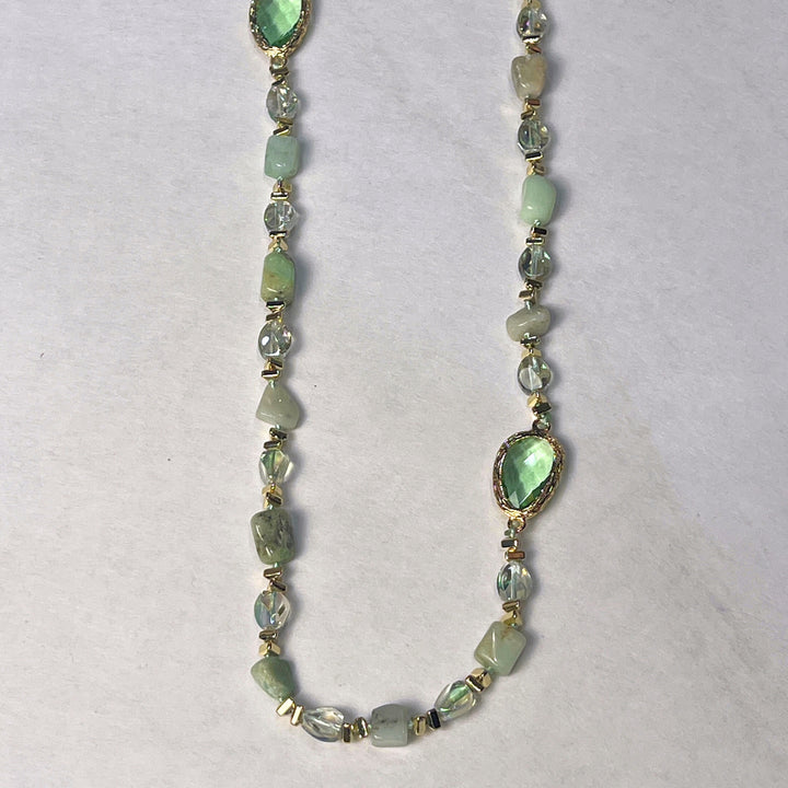 Natural Agate Stone and Glass Bead Necklaces