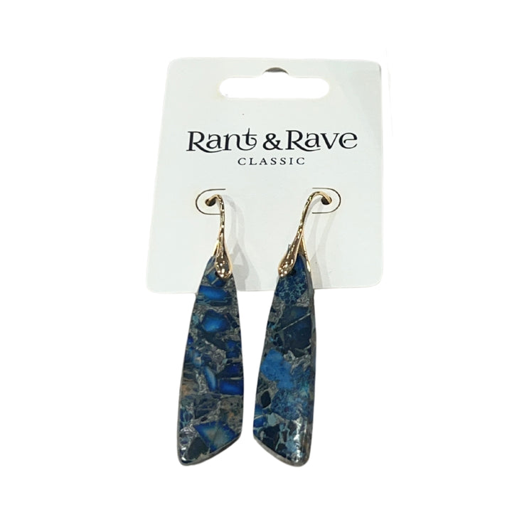 Imperial Jasper Long Triagnle Earrings