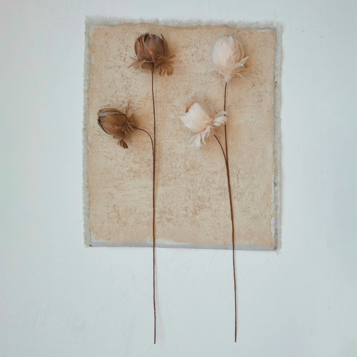 Faux Feather Flower Stem