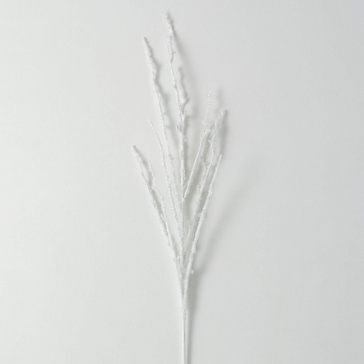 White Frosted Branch Spray
