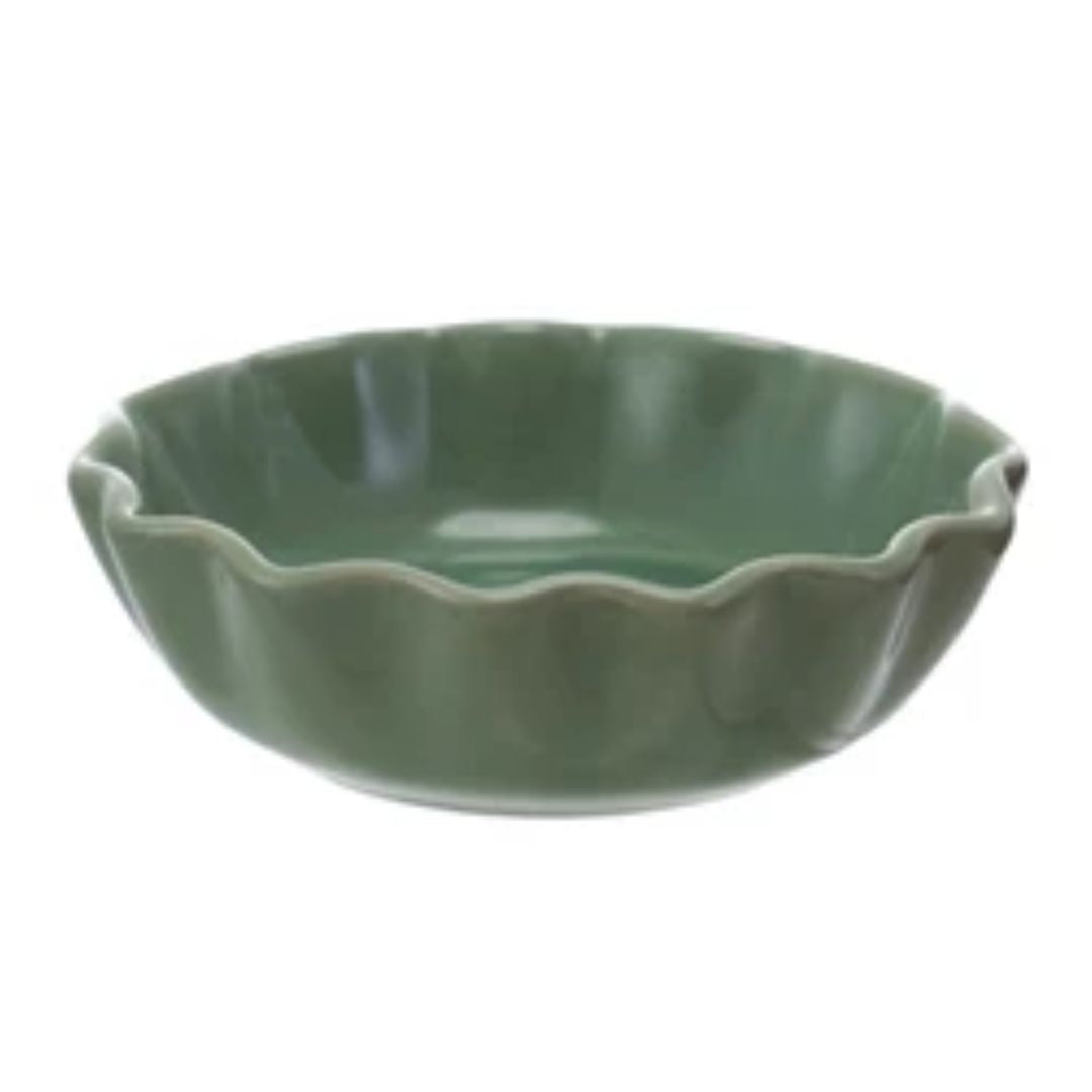 Round Stoneware Scalloped Bowl