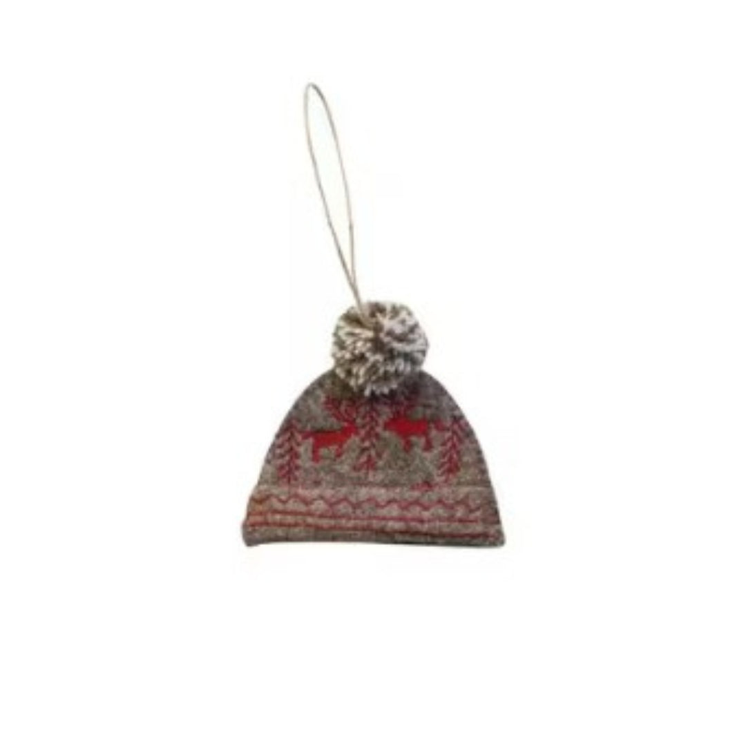 Handmade Embroidered Wool Felt Hat Shaped Ornaments