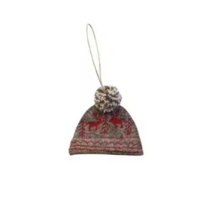 Handmade Embroidered Wool Felt Hat Shaped Ornaments