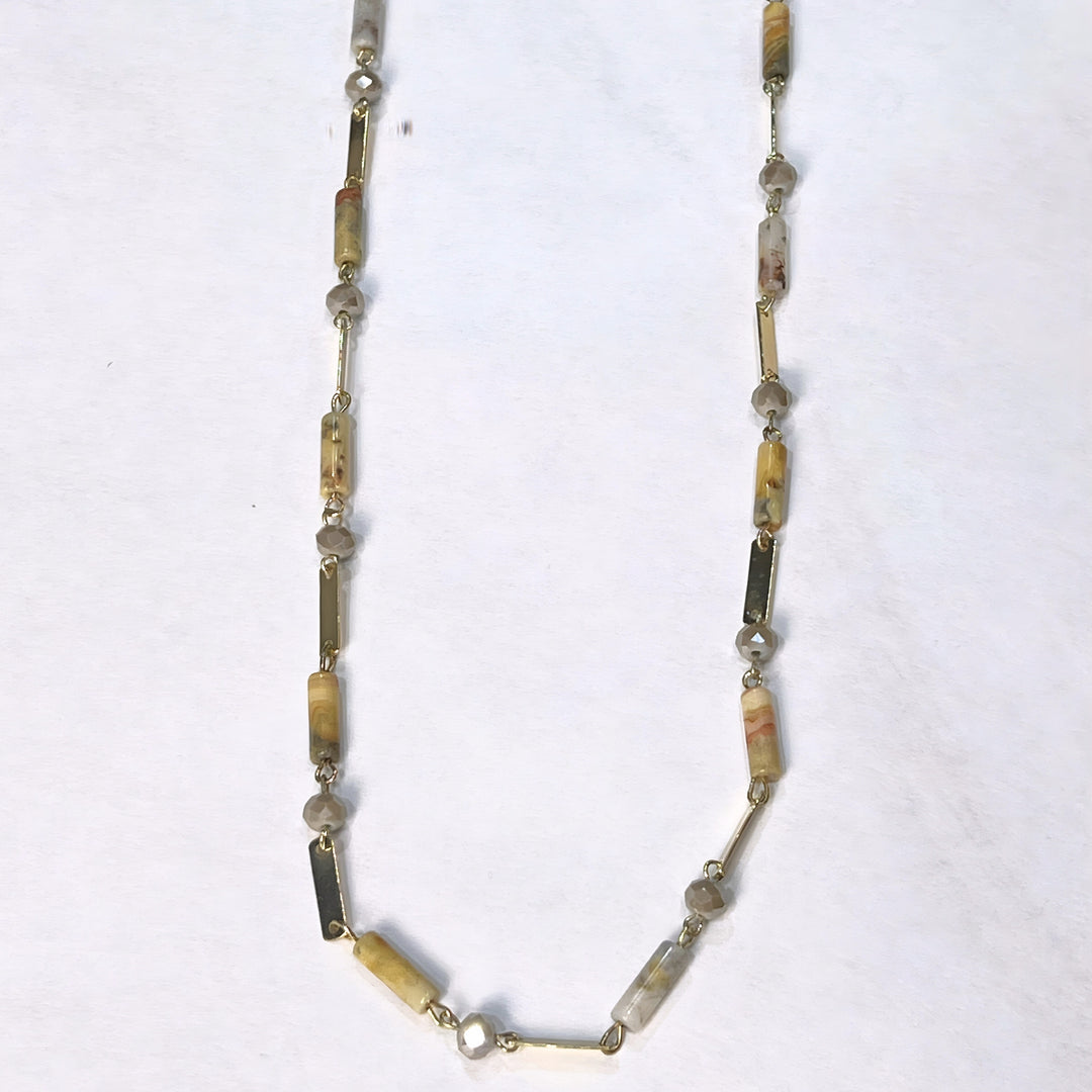 Gold Picture Jasper and Agate Necklace