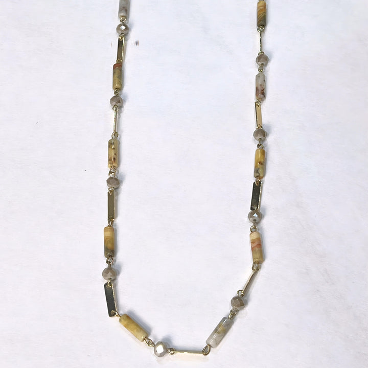 Gold Picture Jasper and Agate Necklace