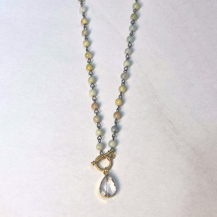 Amazonite Stone and Gold Clasp Necklace