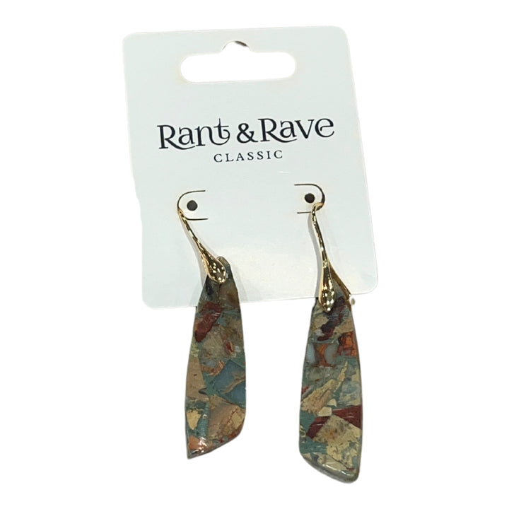 Imperial Jasper Long Triagnle Earrings