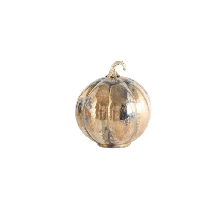 Champagne and Copper Marbled Glass Pumpkins