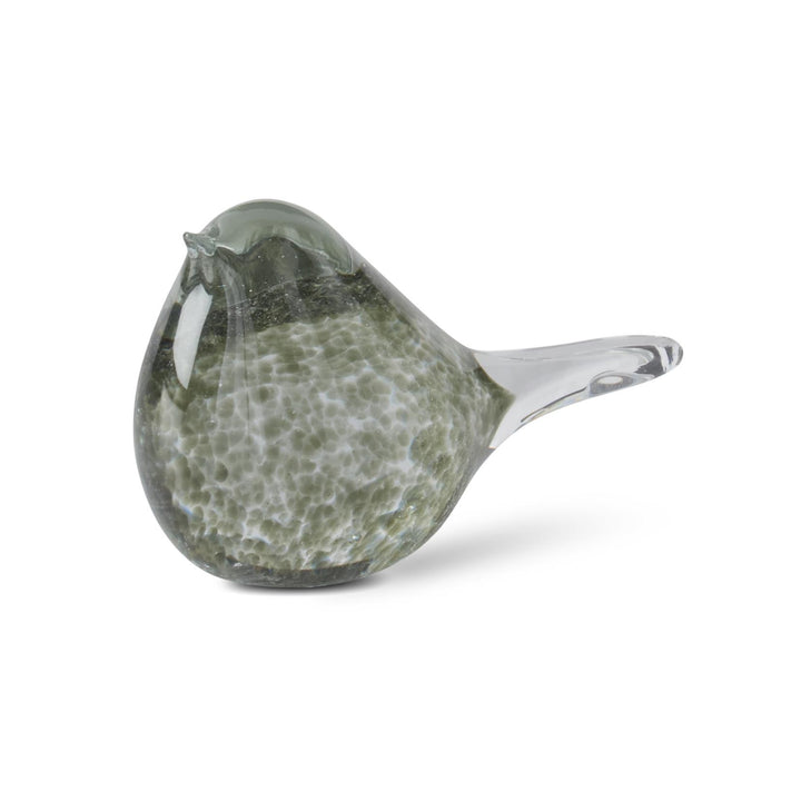 Green Speckled Clear Glass Birds