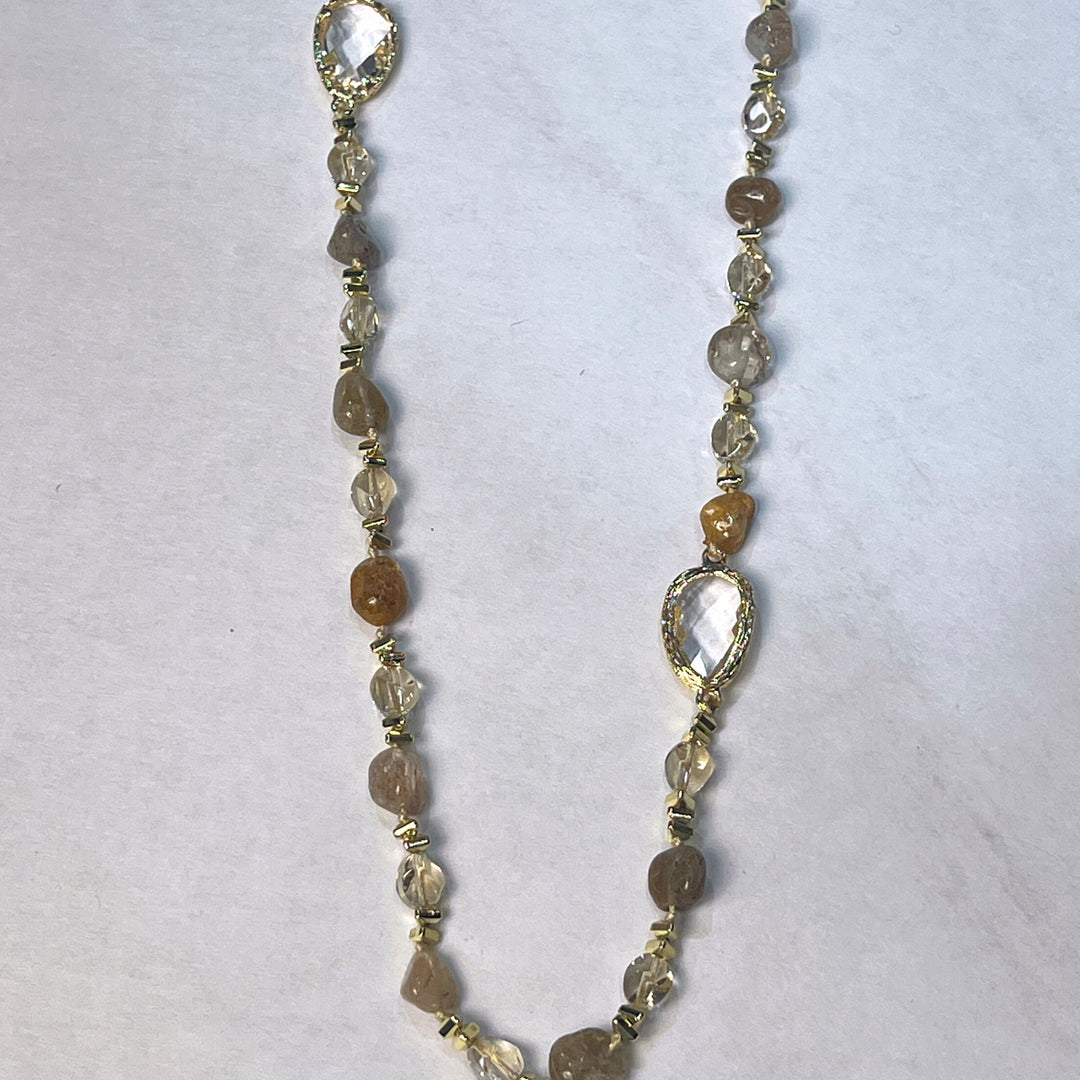 Natural Agate Stone and Glass Bead Necklaces