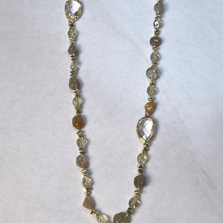 Natural Agate Stone and Glass Bead Necklaces