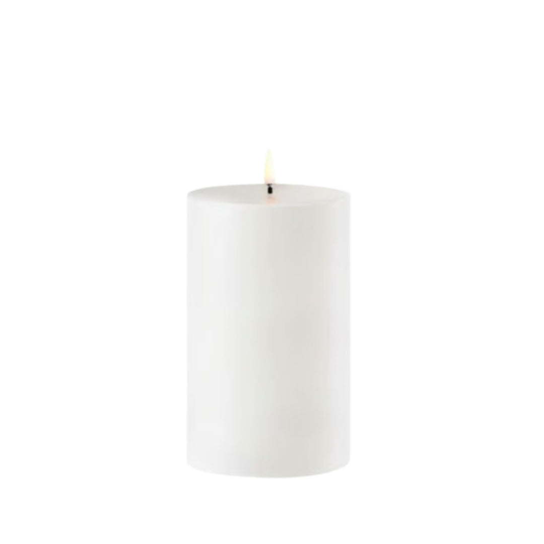 Outdoor White LED Pillar Candles