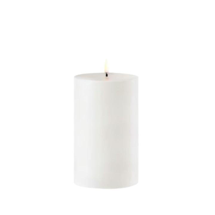 Outdoor White LED Pillar Candles