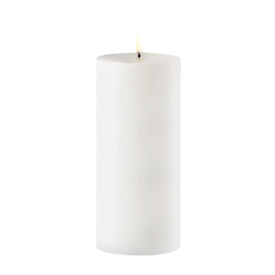 Outdoor White LED Pillar Candles