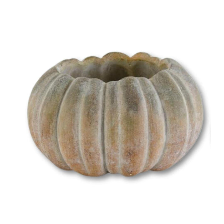 Round Cement Pumpkin Pots