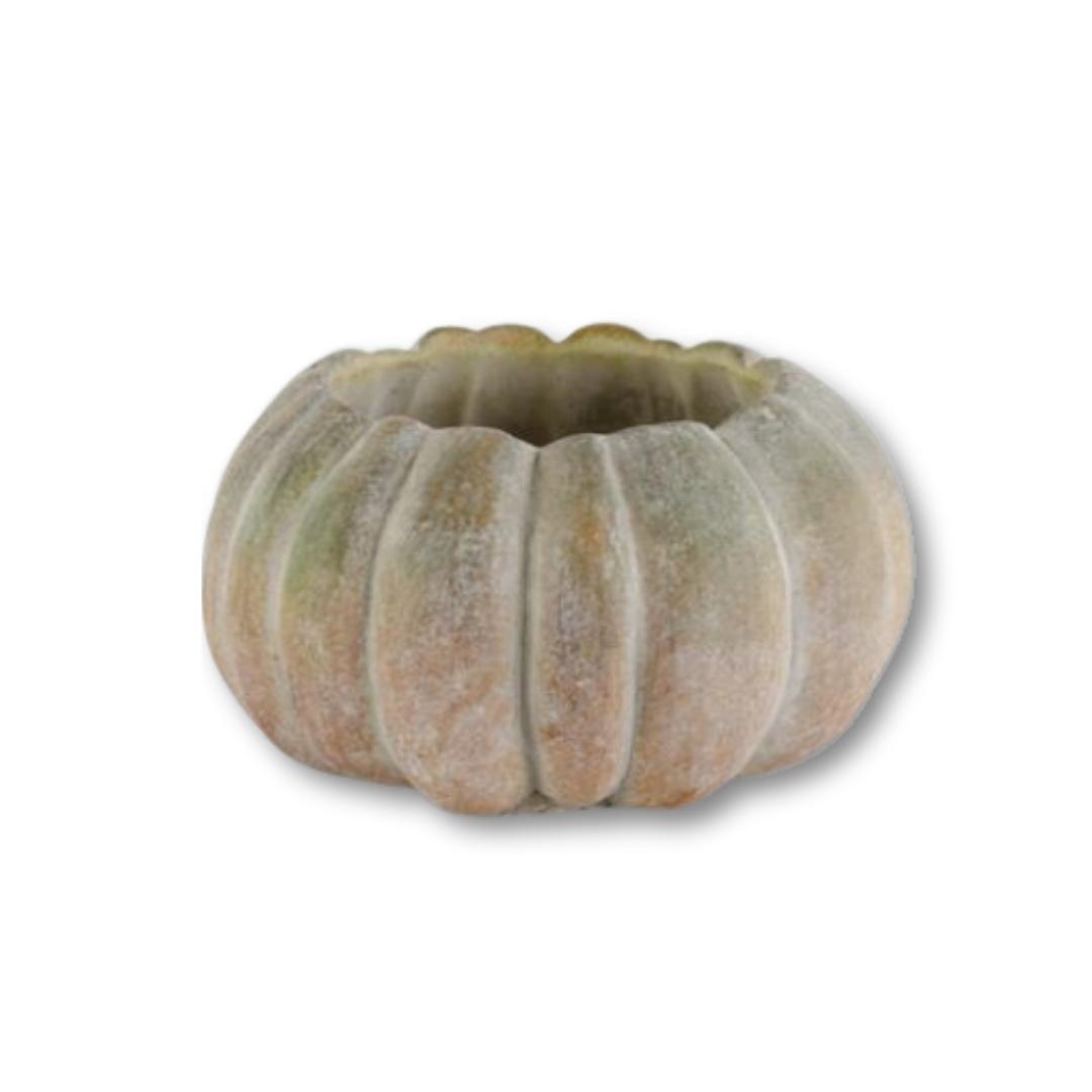 Round Cement Pumpkin Pots
