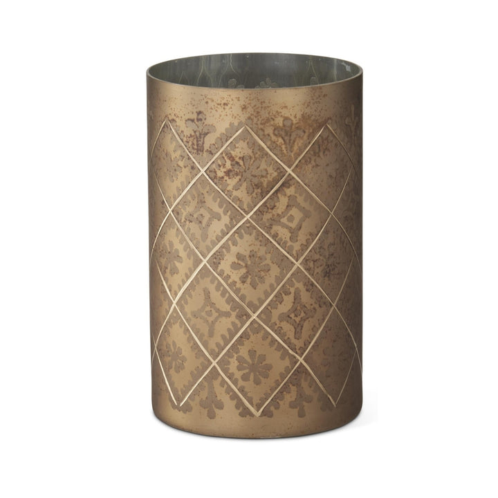 Burnt Champagne Etched Glass Containers