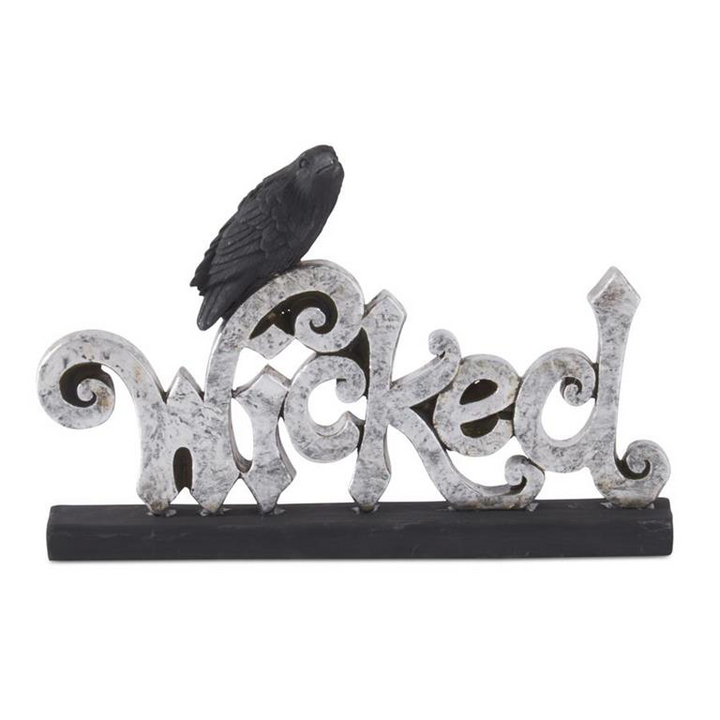 Halloween Text and Crow Table Sitter