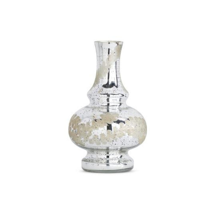 Assorted Silver Mercury Glass Etched Bud Vases