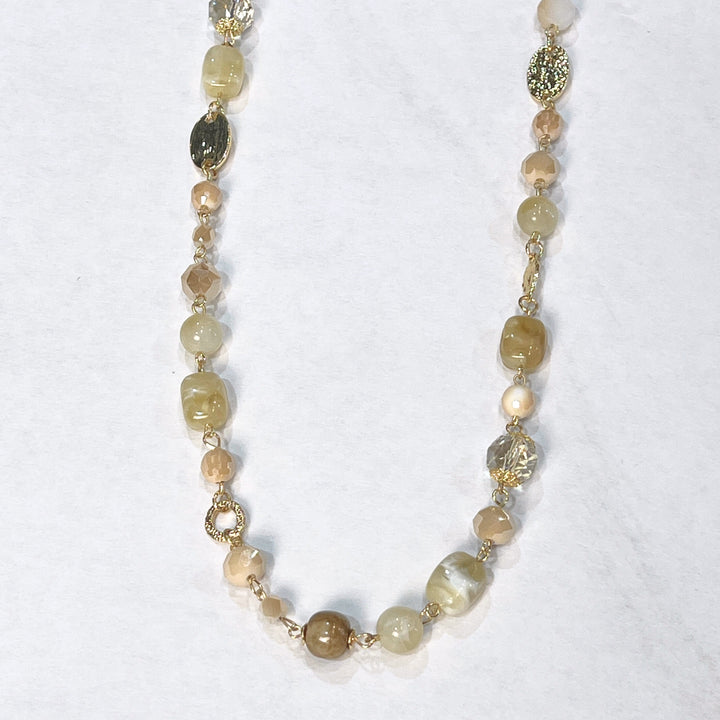 Amber Stone Beaded Necklace