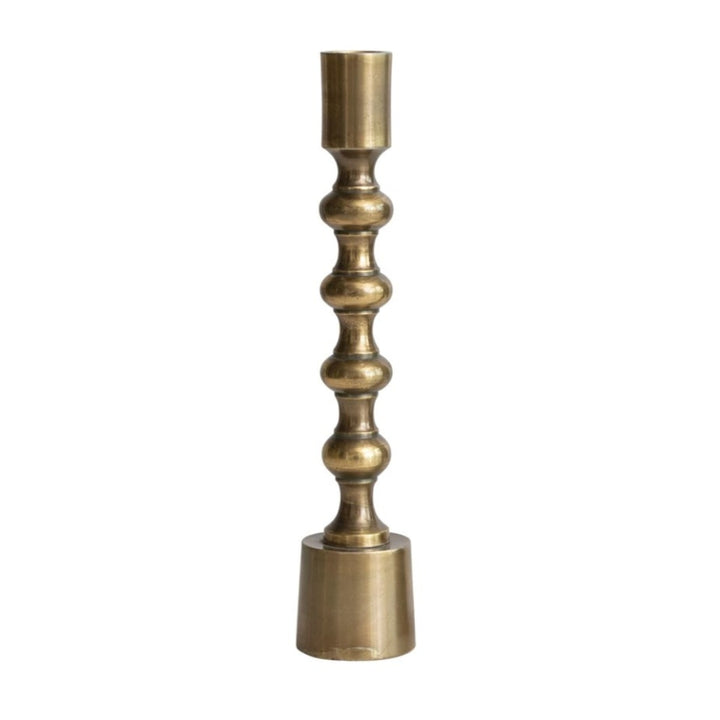 Antique Gold Cast Iron Taper Candle Holders
