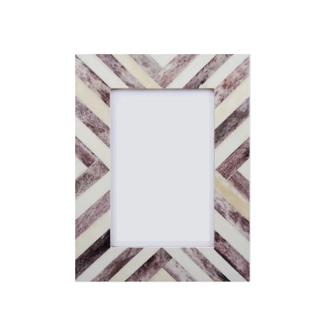 Chevron Pattern Brown & White Picture Frames