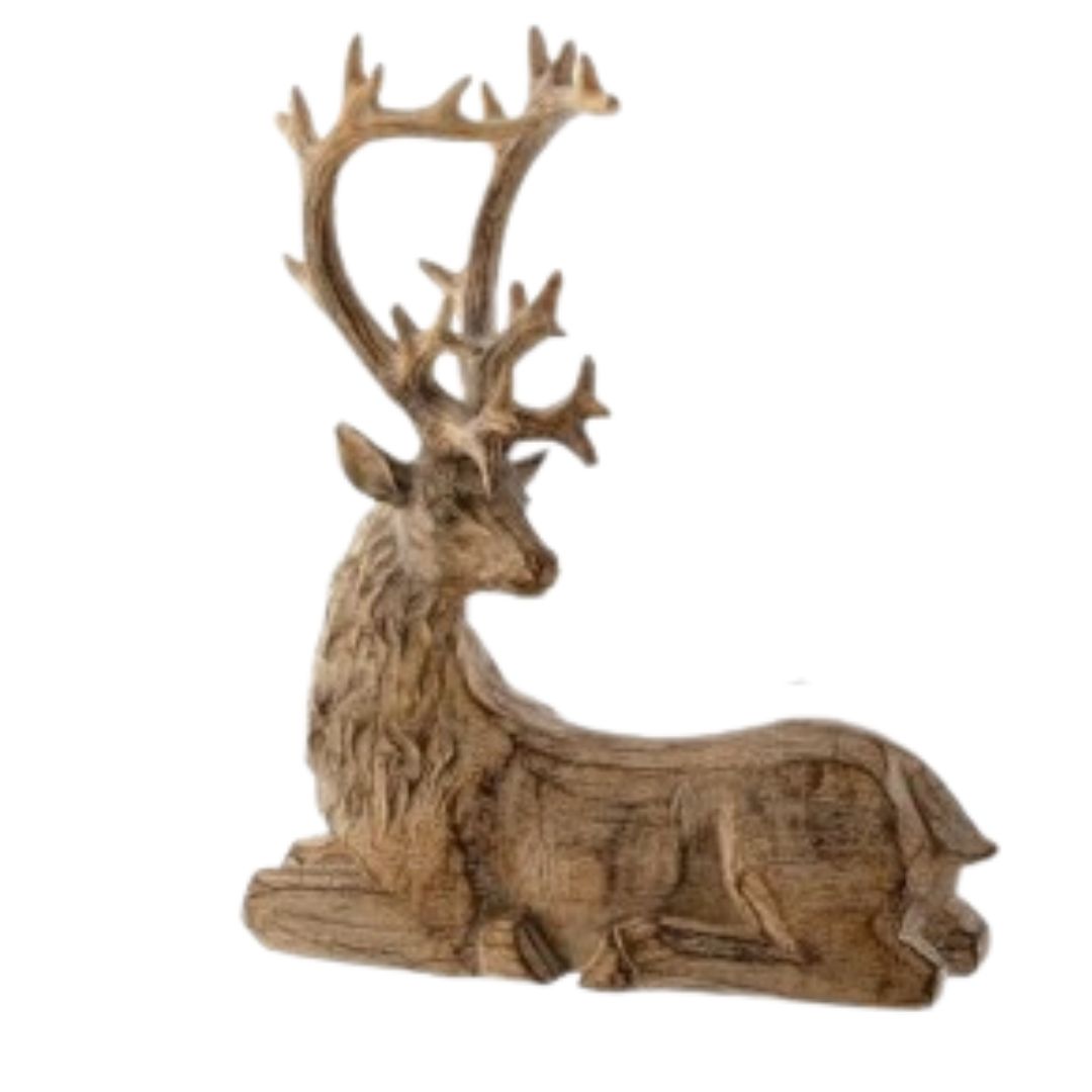 Resin Winter Chalet Deer
