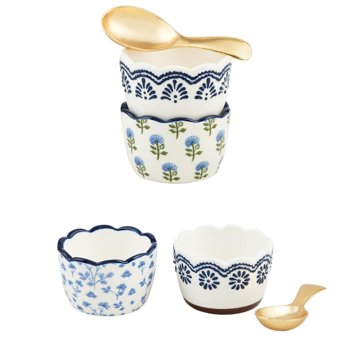 Blue Floral Tidbit Sets