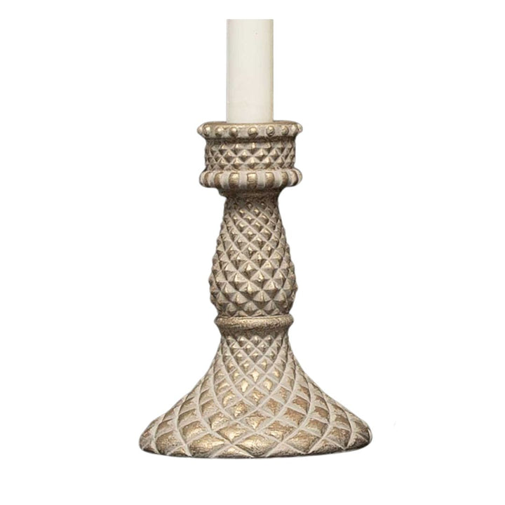 Gold Brushed Concrete Taper Candleholders